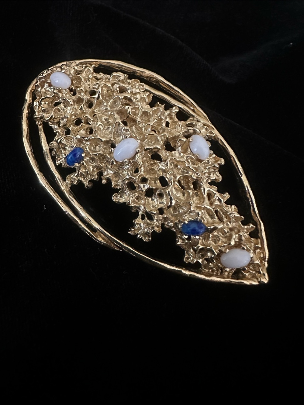SIGNED PANETTA Cabochon Rare Brutalist Brooch - Picture 4 of 13